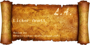 Licker Anett névjegykártya
