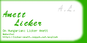 anett licker business card